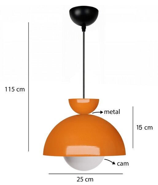 Závesný luster SALVA 1xE27/15W/230V oranžový