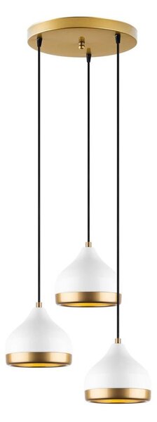 Závesný luster YILDO 3xE27/40W/230V biela/zlatá