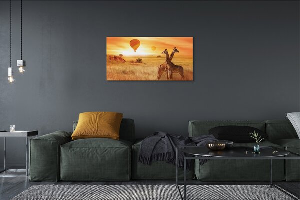 Obraz canvas Balóny neba žirafa 100x50 cm