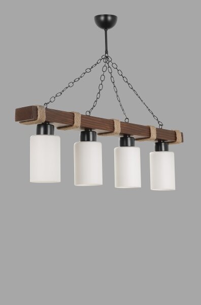Luster na reťazi JASMIN 4xE27/40W/230V hnedá/biela