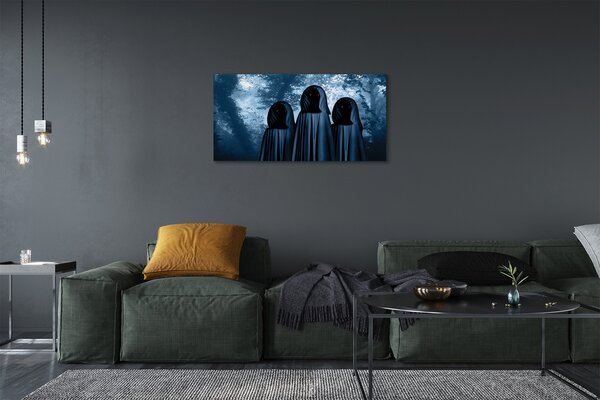 Obraz canvas Lesných stromov strašidelnými postavami 100x50 cm