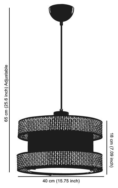 Luster na lanku HALO 1xE27/60W/230V čierna/krémová