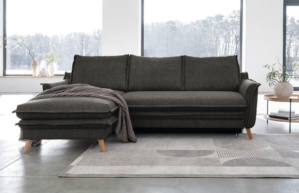 Tmavosivá rozkladacia rohová pohovka (ľavý roh) Charming Charlie – Miuform