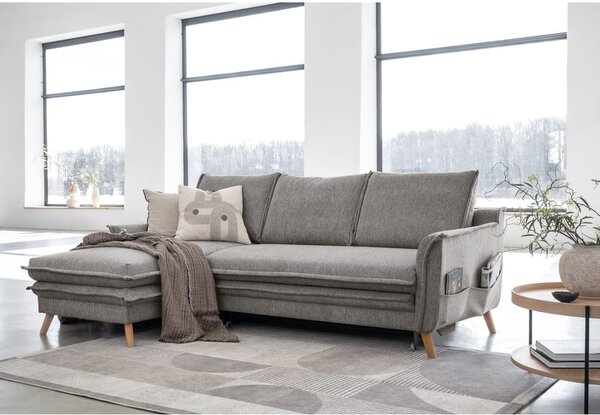 Sivá rozkladacia rohová pohovka (ľavý roh) Charming Charlie – Miuform