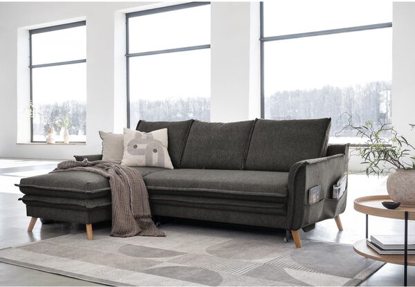 Tmavosivá rozkladacia rohová pohovka (ľavý roh) Charming Charlie – Miuform