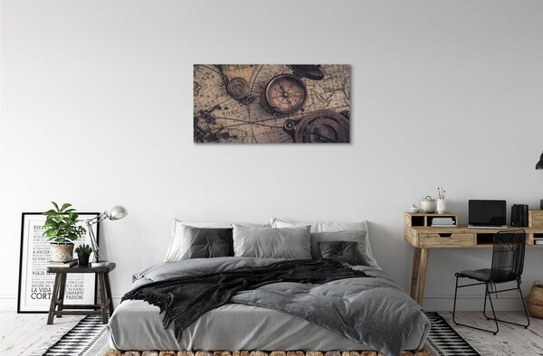 Obraz canvas kompas mapa 100x50 cm