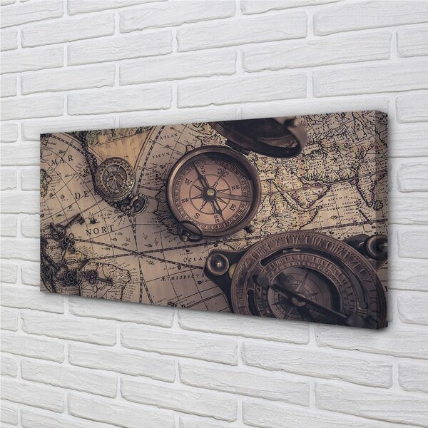 Obraz canvas kompas mapa 100x50 cm
