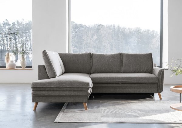 Sivá rozkladacia rohová pohovka (ľavý roh) Charming Charlie – Miuform