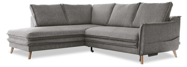 Sivá rozkladacia rohová pohovka (ľavý roh) Charming Charlie – Miuform