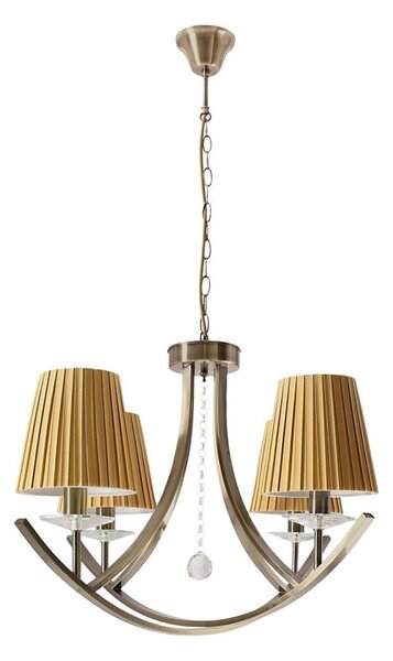 Luster na reťazi VITORIA 4xE14/40W/230V žltá/mosadz