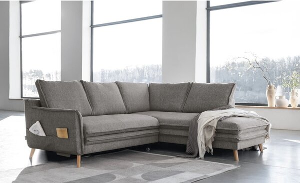Sivá rozkladacia rohová pohovka (pravý roh) Charming Charlie – Miuform