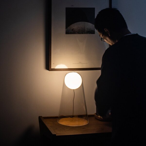 Stolové Lampa Foscarini, Satellight, stmievateľné, Transparentná, Obývacia izba, Sklo, Dizajnový