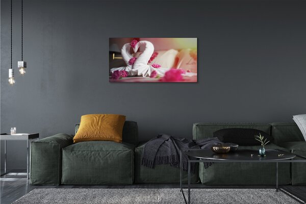 Obraz canvas Uteráky labute kvety 100x50 cm