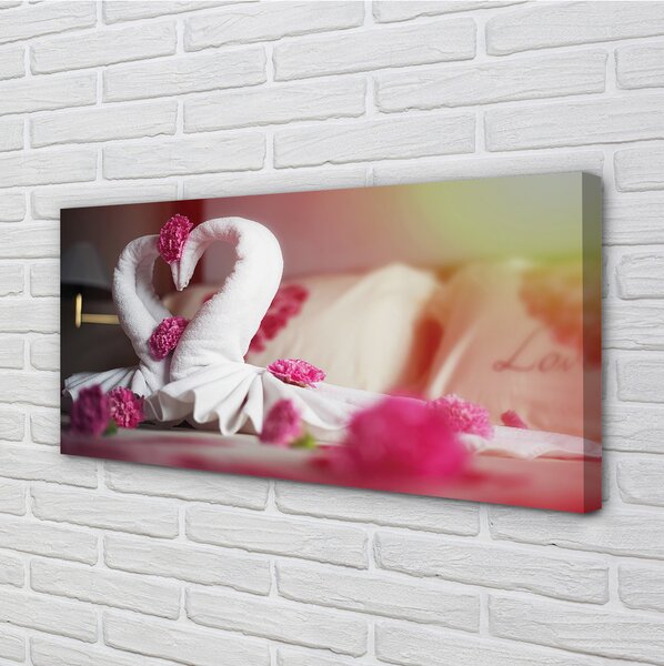 Obraz canvas Uteráky labute kvety 100x50 cm