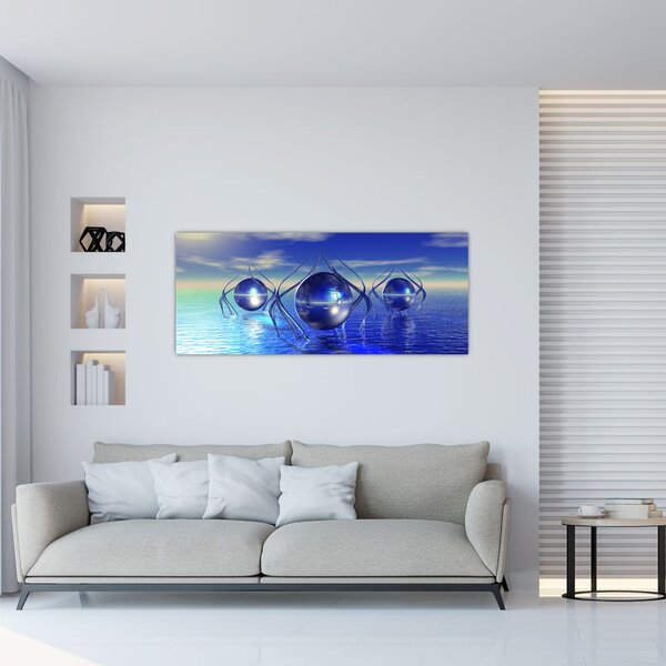 Obraz abstrakcie - voda (120x50 cm)