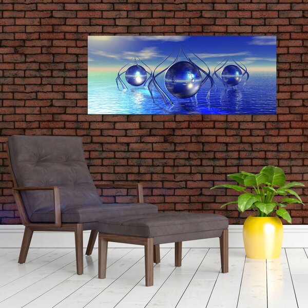 Obraz abstrakcie - voda (120x50 cm)