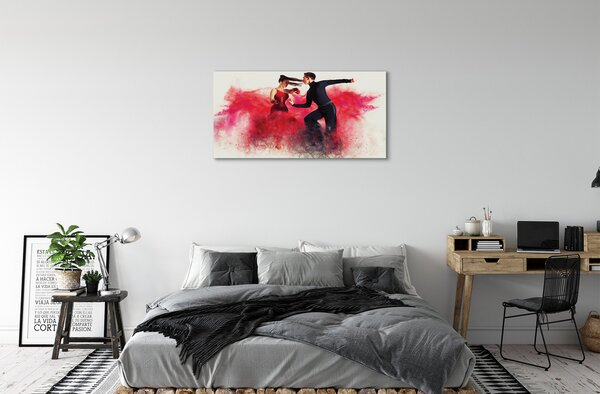 Obraz canvas Ľudia červený dym 100x50 cm
