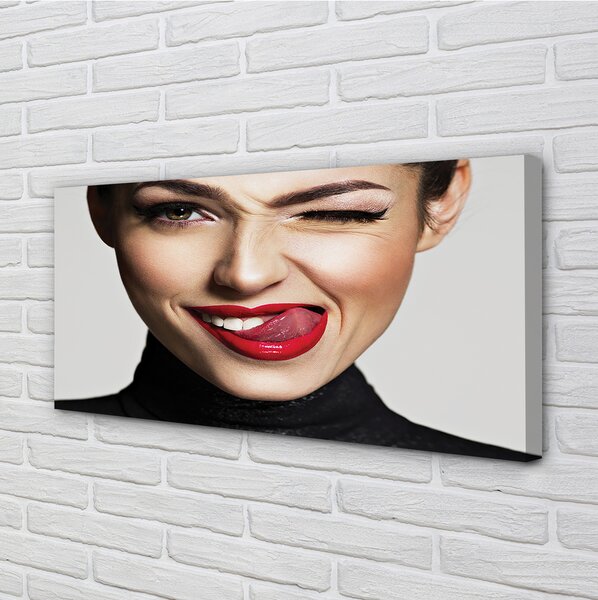 Obraz canvas Samice červené pery 100x50 cm
