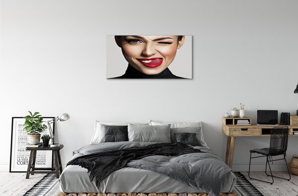 Obraz canvas Samice červené pery 100x50 cm