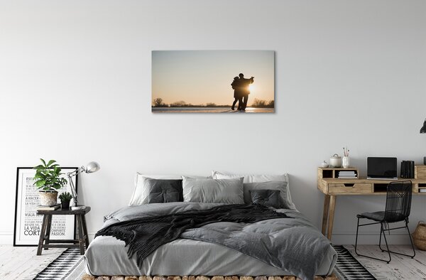 Obraz canvas Ľudia tancujú v zime 100x50 cm