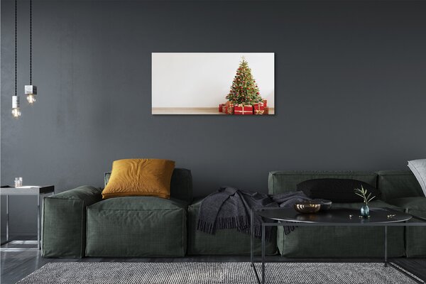 Obraz na plátne Ozdoby na vianočný stromček darčeky 100x50 cm