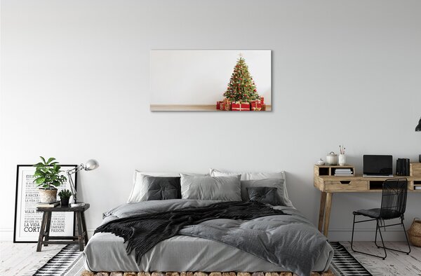 Obraz na plátne Ozdoby na vianočný stromček darčeky 100x50 cm