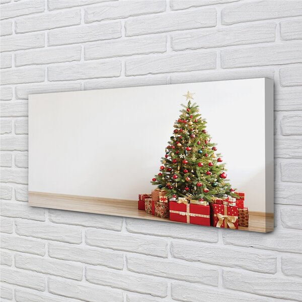 Obraz na plátne Ozdoby na vianočný stromček darčeky 100x50 cm