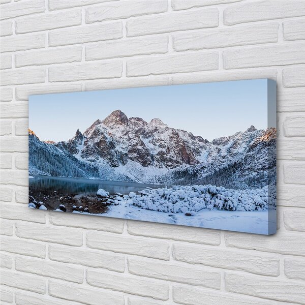 Obraz canvas Horské zimné jazero 100x50 cm