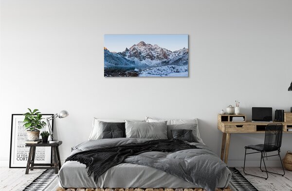 Obraz canvas Horské zimné jazero 100x50 cm
