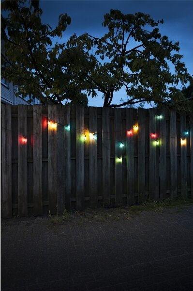 LED vonkajšia girlanda CONE FILAMENT 20xE10 19m farebná/teplá biela IP44