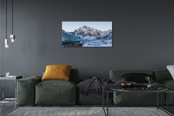Obraz canvas Horské zimné jazero 100x50 cm