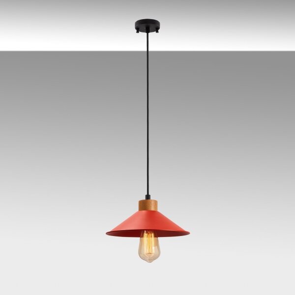 Závesné svietidlo na lane MANAVGAT 1xE27/40W/230V červená/hnedá