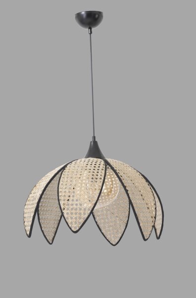 Luster na lanku FUME 1xE27/40W/230V pr. 40 cm čierna/béžová