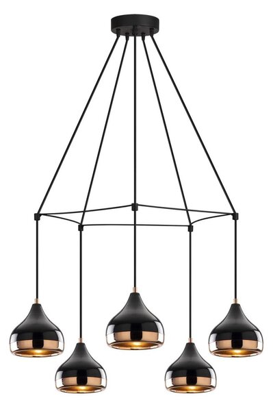 Luster na lane YILDO 5xE27/40W/230V čierna/medená