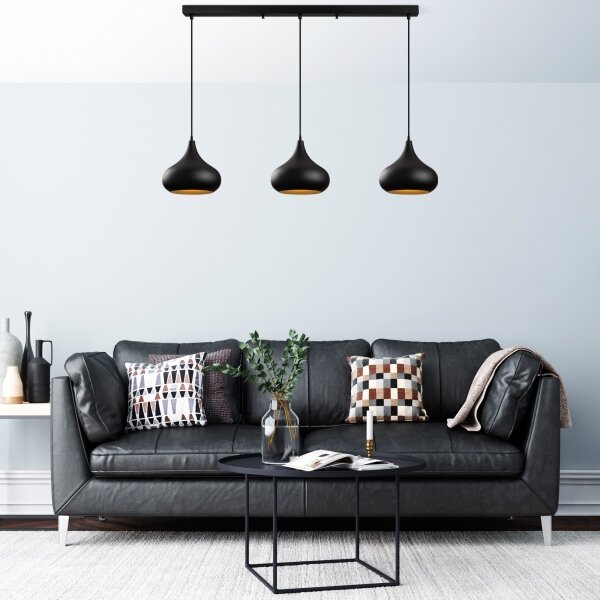 Luster na lanku MUBA 3xE27/40W/230V čierny