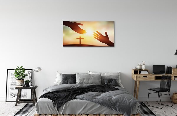 Obraz na plátne cross hands 100x50 cm