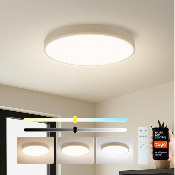 Brilagi - LED stmievateľné svietidlo POOL SMART LED/60W/230V priemer 50 cm Wi-Fi Tuya béžové + diaľkové ovládanie