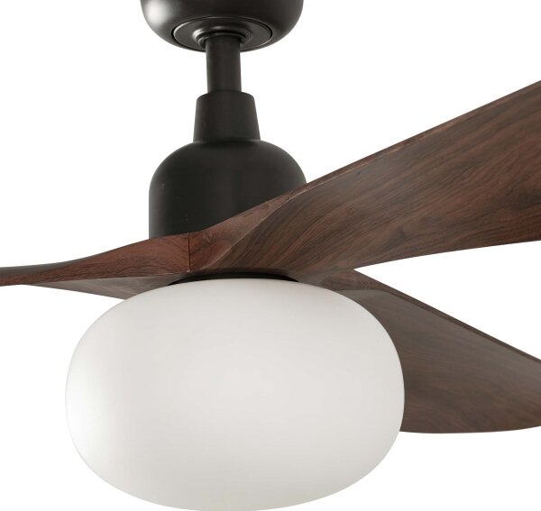 FARO 34362WT-11L-Stropný ventilátor OUTWOOD L 1xE27/15W hnedá/čierna pr.150 cm WT IP44+DO