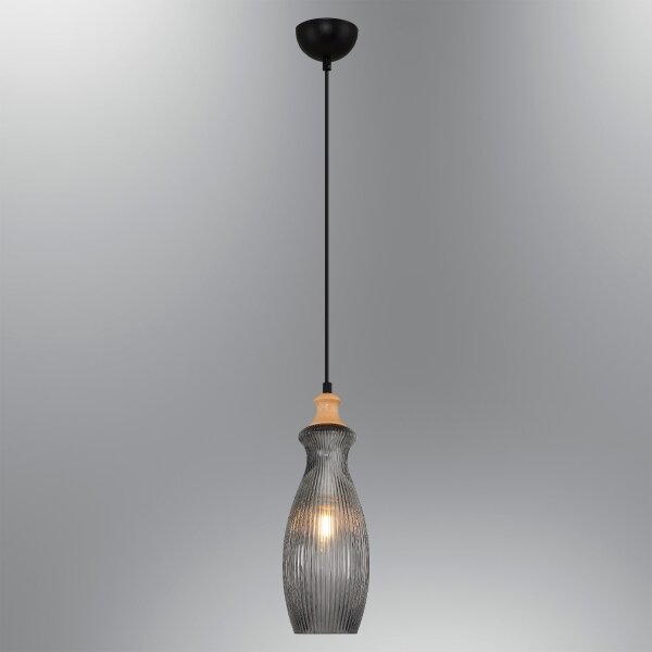 Závesné svietidlo BOTTLE na lanku, 1xE14/4W/230V, dymové