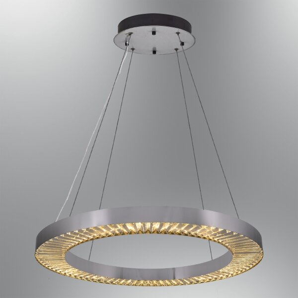 LED luster na lane JESI LED/85W/230V 3000K priemer 80 cm strieborný