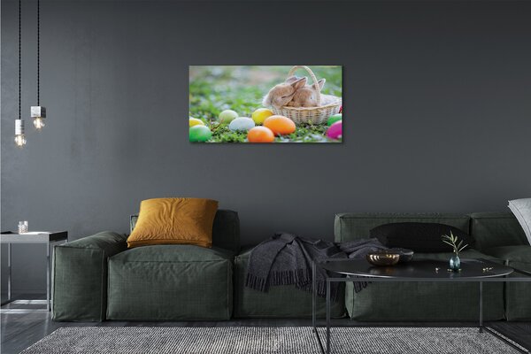 Obraz na plátne králiky vajcia 100x50 cm