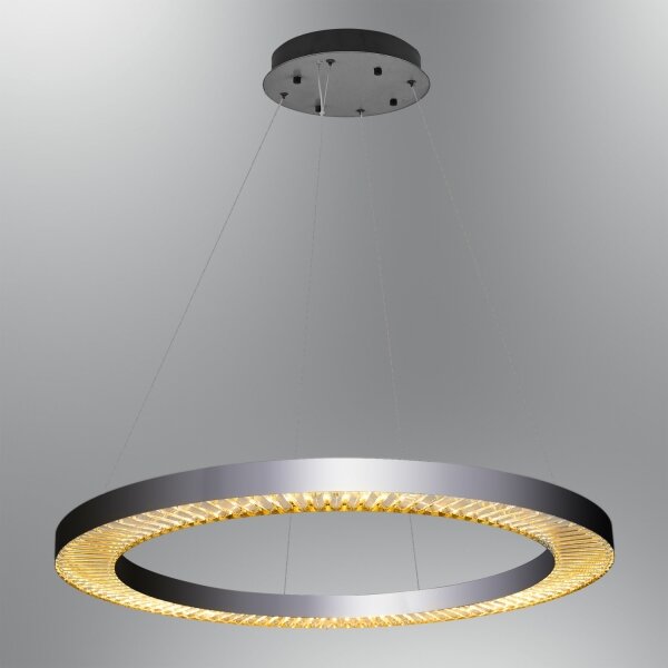 LED luster na lanku JESI LED/90W/230V 3000K pr. 100 cm strieborný