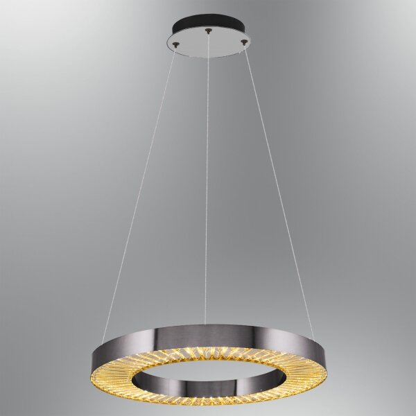 LED luster na lankách JESI LED/35W/230V 3000K priemer 60 cm strieborný
