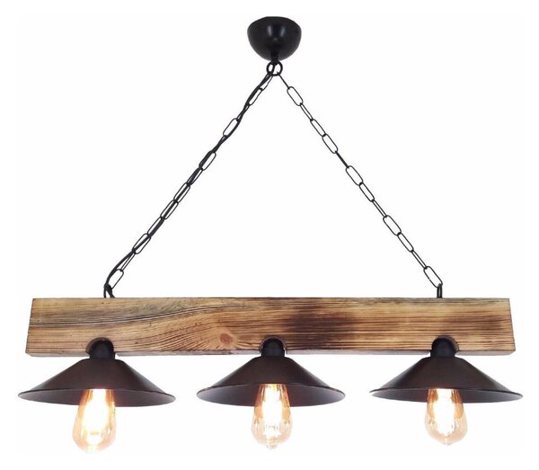 Luster na lankách HEPSI 3xE27/40W/230V smrek/orech