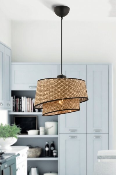 Luster na lankách BARETTE 1xE27/60W/230V hnedá/čierna