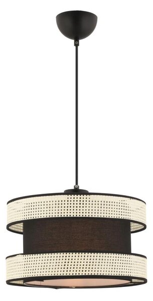 Luster na lanku HALO 1xE27/60W/230V čierna/krémová