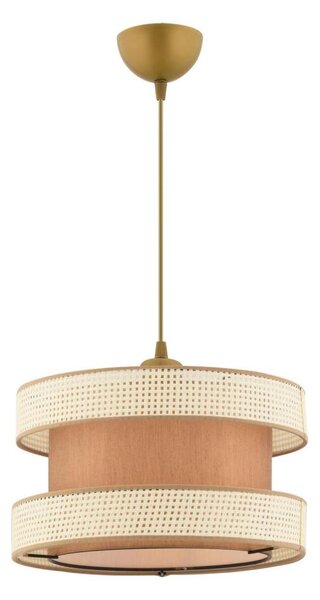 Závesný luster na lanku HALO 1xE27/60W/230V hnedá/krémová