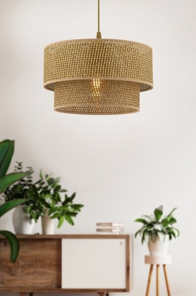Luster na lanku ECHO 1xE27/60W/230V hnedý