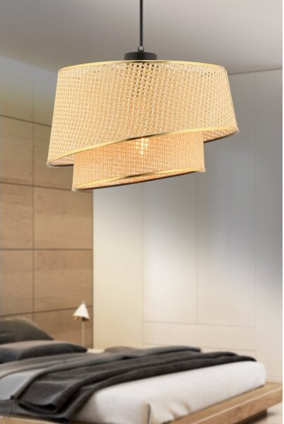 Závesný luster na lanku BARETTE 1xE27/60W/230V hnedá/zlatá