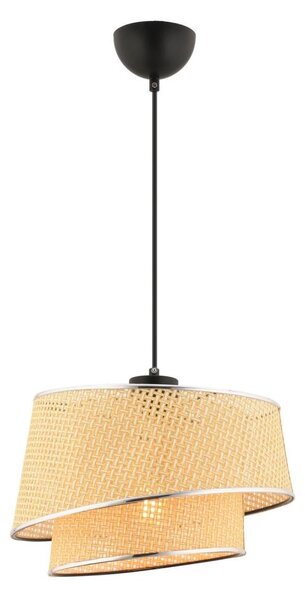 Luster na lankách BARETTE 1xE27/60W/230V béžová/lesklý chróm